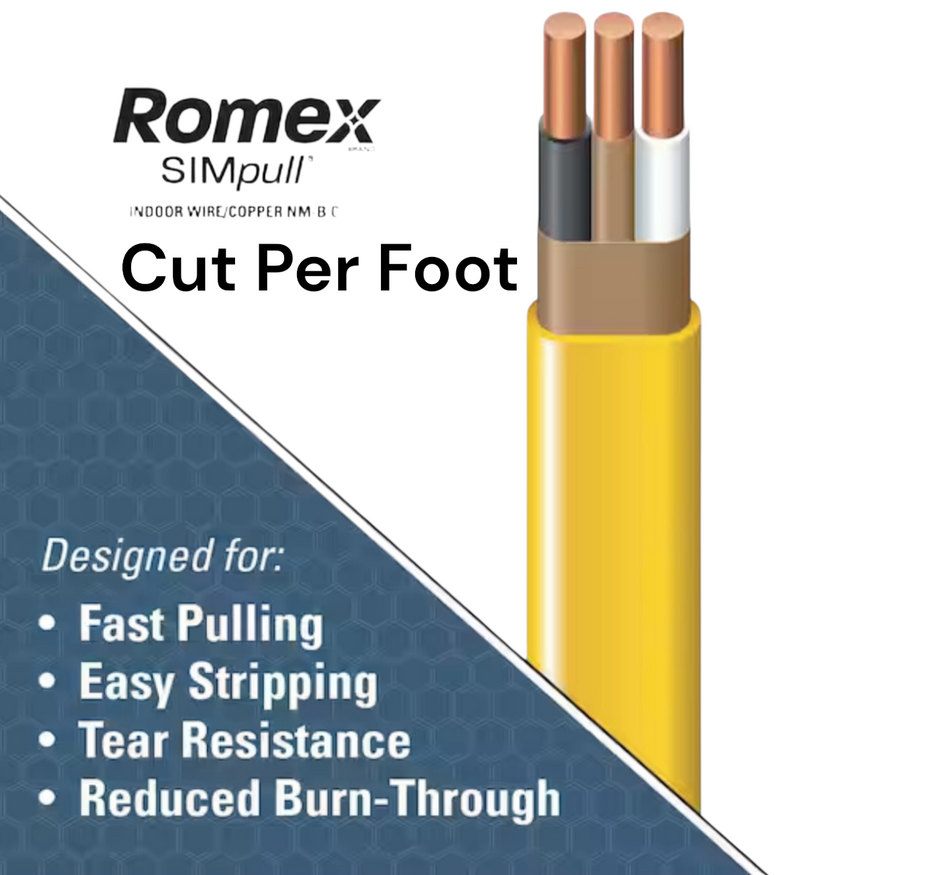 12/2 Solid Romex SIMpull CU NM-B W/G Wire | Cut to Length