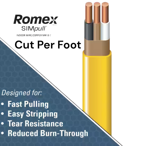 12/2 Solid Romex SIMpull CU NM-B W/G Wire | Cut to Length