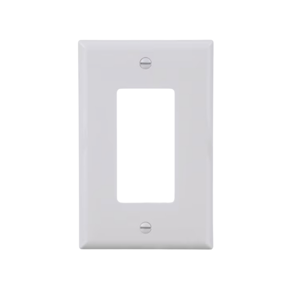 Eaton 1 -Gang Midsize Size White Polycarbonate Indoor Decorator Wall Plate