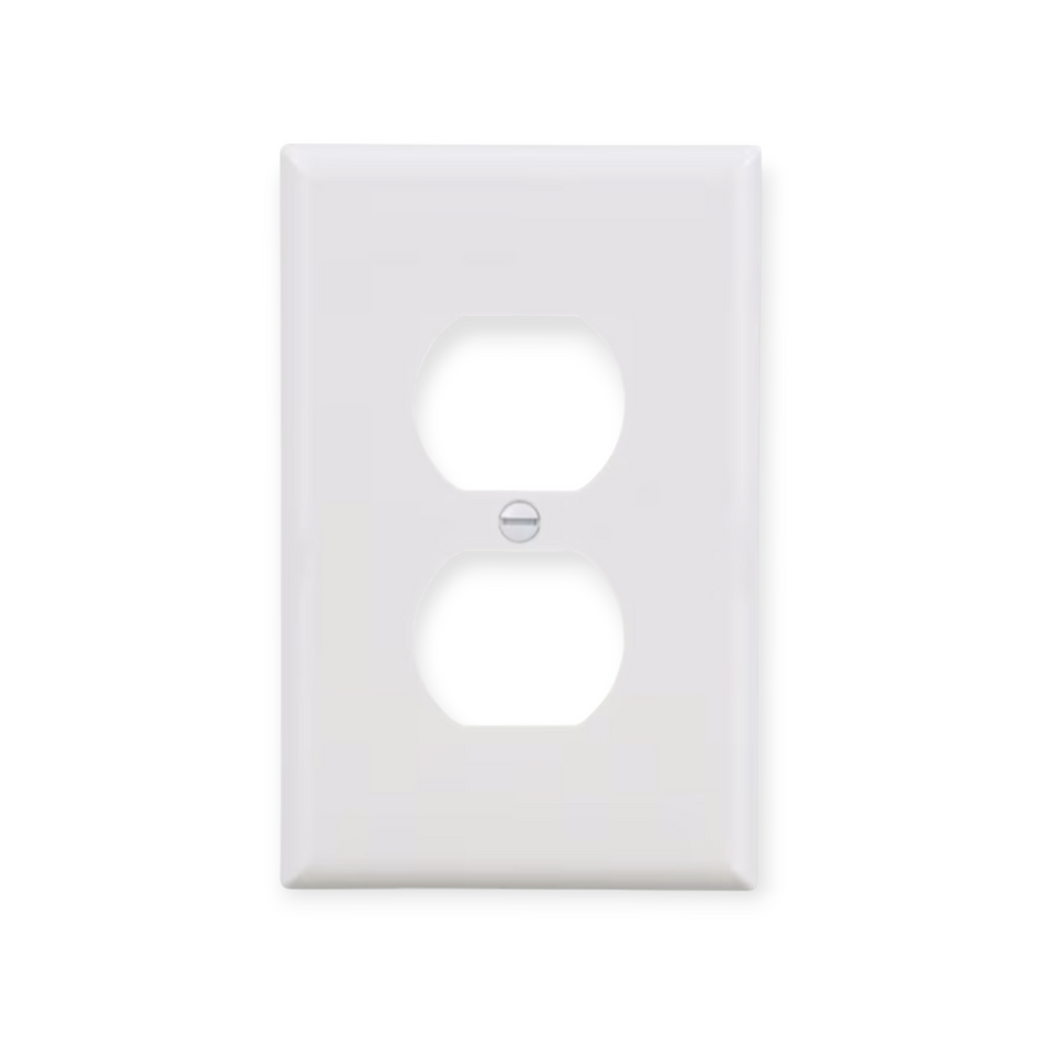 Eaton 1 -Gang Midsize Size White Polycarbonate Indoor Duplex Wall Plate