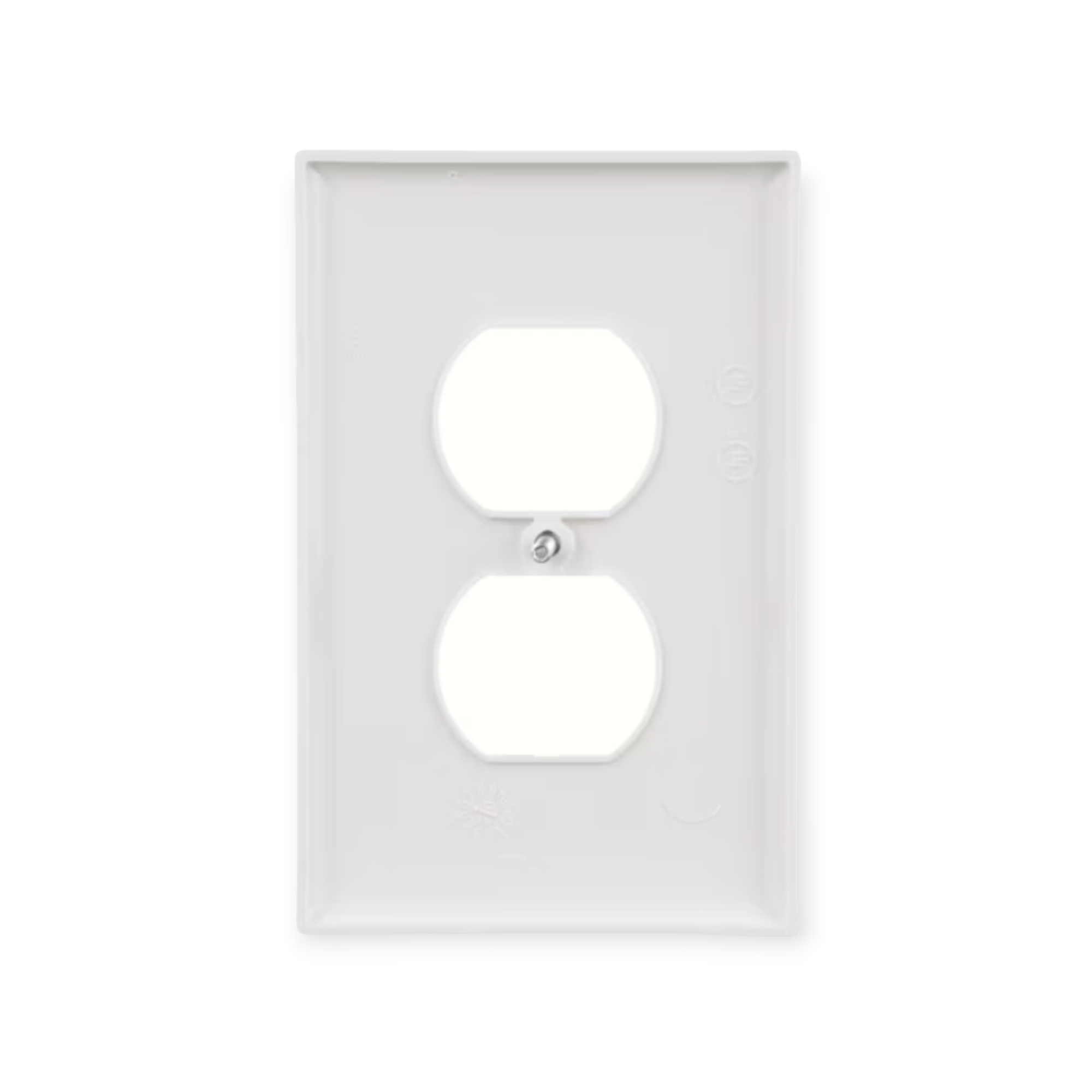 Eaton 1 -Gang Midsize Size White Polycarbonate Indoor Duplex Wall Plate