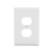 Eaton 1 -Gang Midsize Size White Polycarbonate Indoor Duplex Wall Plate