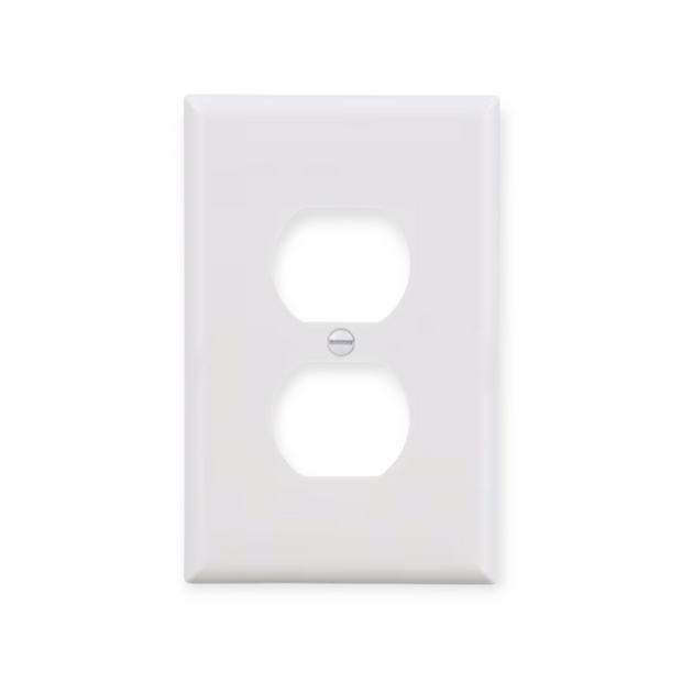 Eaton 1 -Gang Midsize Size White Polycarbonate Indoor Duplex Wall Plate
