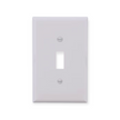 Eaton 1 -Gang Midsize Size White Polycarbonate Indoor Toggle Wall Plate