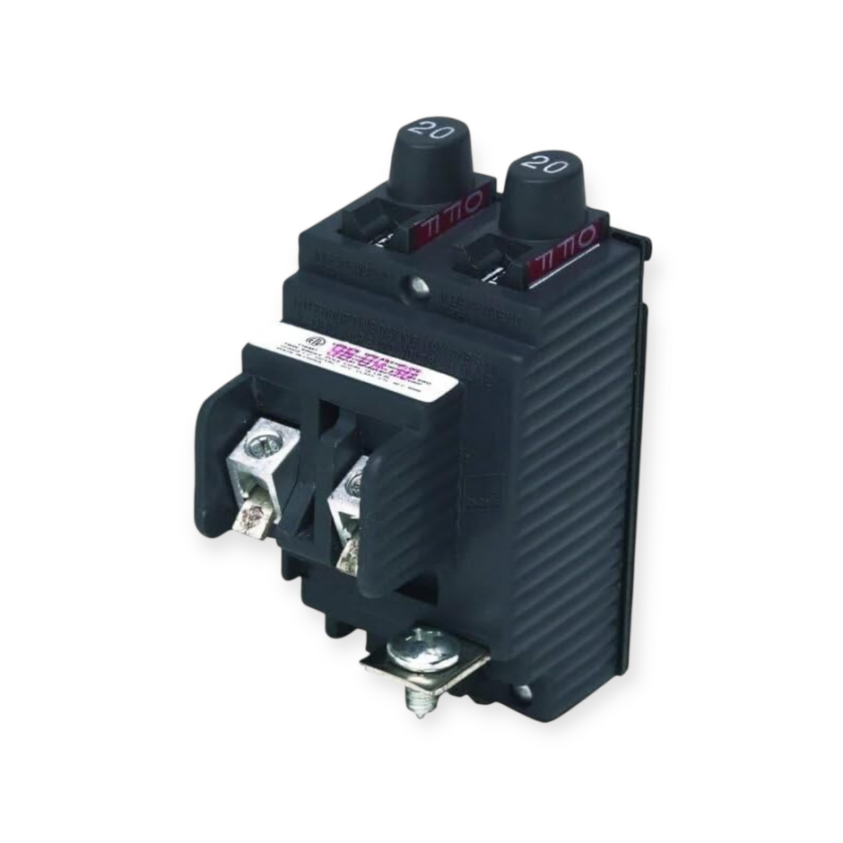 UBIP2020 Used Pushmatic Replacement. 20 Amp Tandem Single Pole Circuit Breaker Manufactured By Connecticut Electric