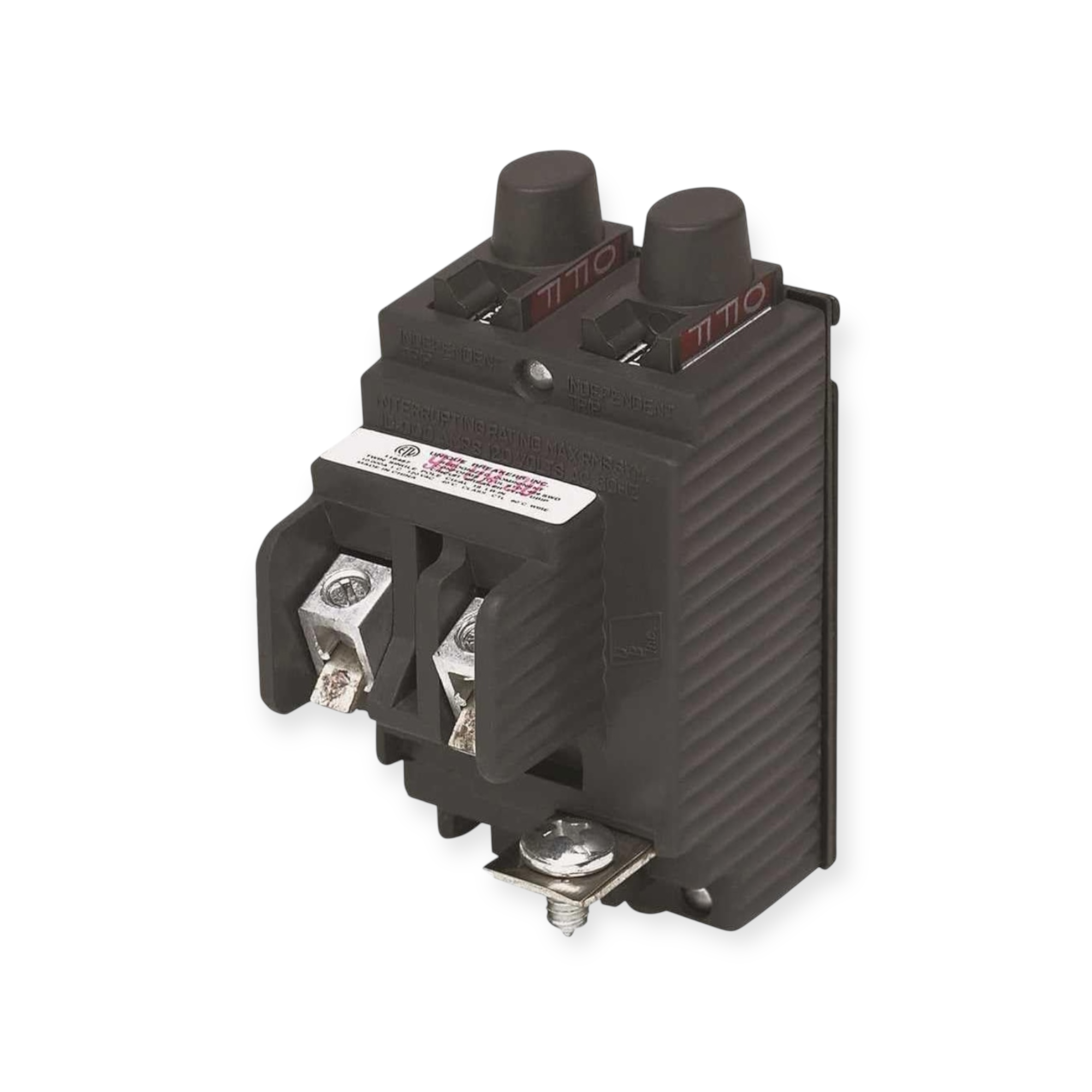 UBIP2020 Used Pushmatic Replacement. 20 Amp Tandem Single Pole Circuit Breaker Manufactured By Connecticut Electric